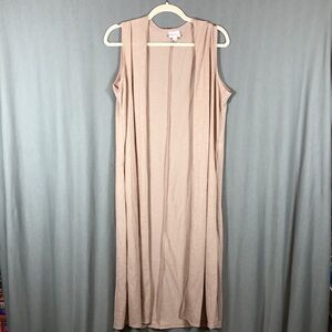 Lularoe Beige Joy - Long Vest Cover-Up - Sz M